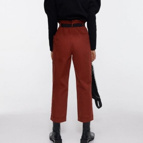 Zara High-Waisted Paperbag Wide Leg Pants (NWT) - Picture 6 of 6